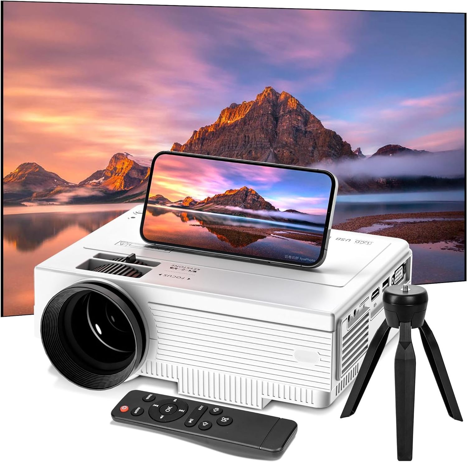 Home Theater Portable Projector Full HD 720P 1080P Support Smart Phone Laptop PC Set-top Box LED Mini Beam Projector