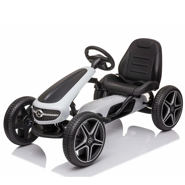 Official licensed Mercede Benz Kids Go Kart for Outdoor Use Racer Toy Ride On Car Pedal Powered Car w/4 Wheels