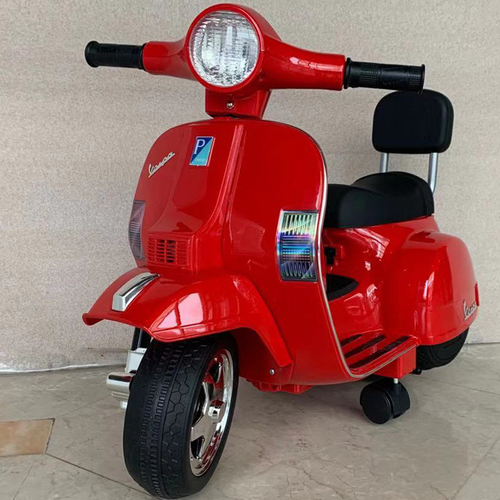 Licensed Vespa 2 big Wheels Electric ride on  Motorcycle for Kids, 6V Battery Powered Motorbike Scooter