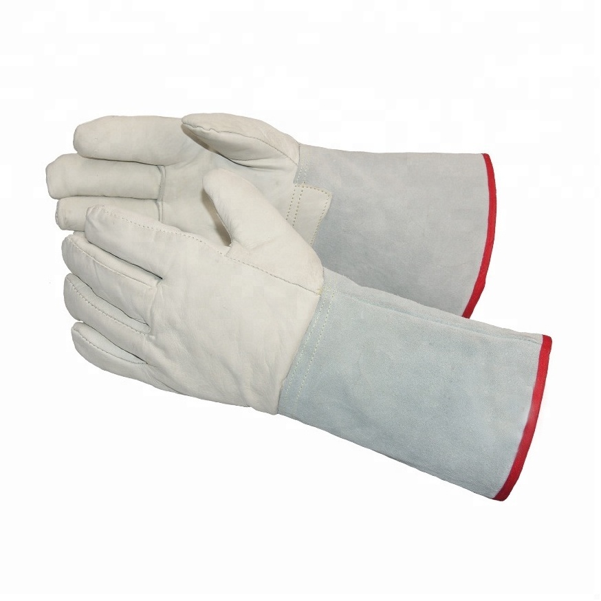 Liquid Nitrogen Low Temperature Resistant Freezer Leather Cryogenic Glove for Dry Ice