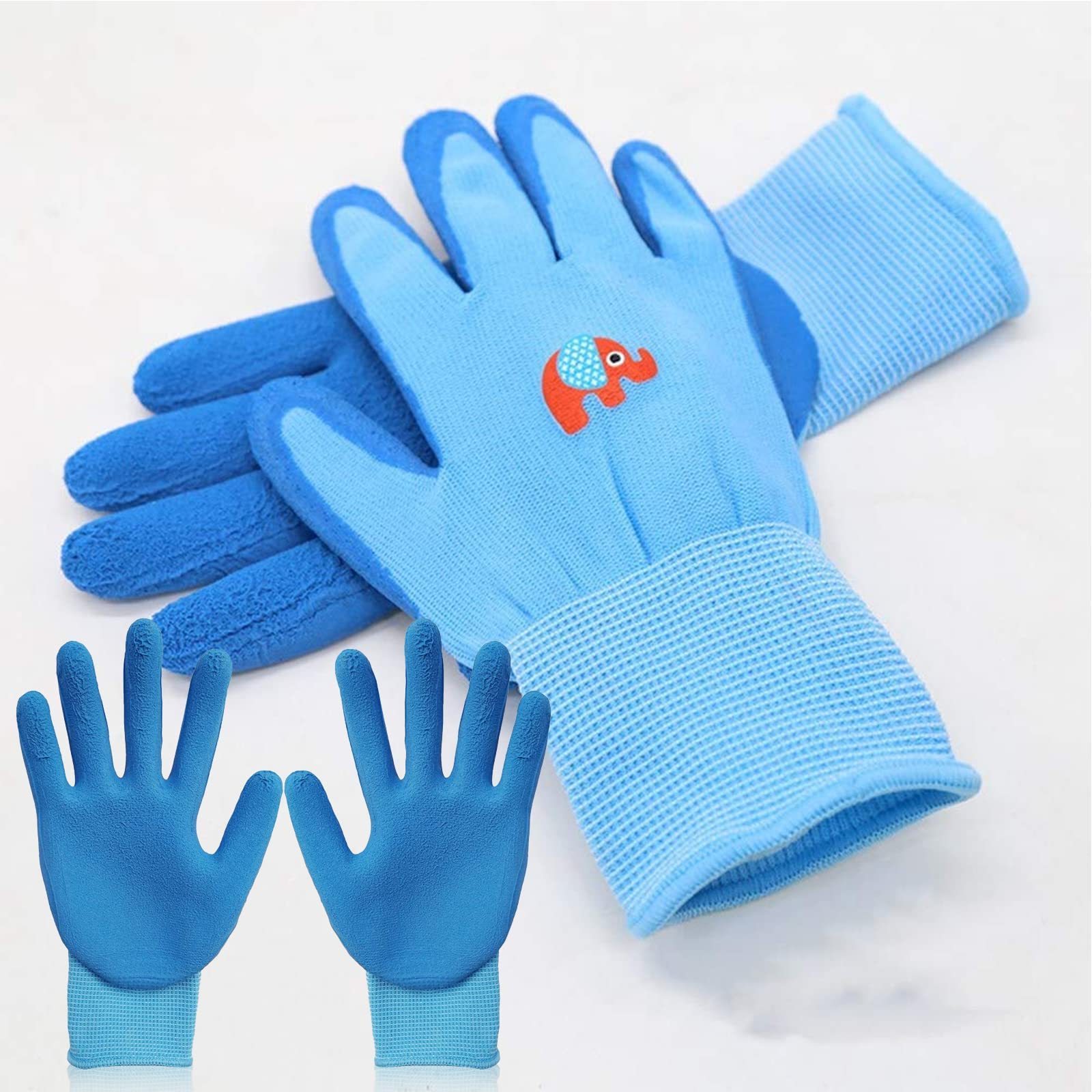 Multicolored Kids Rubber Coated Safety Work Gloves Child Protection Waterproof Nitrile Gardening Gloves