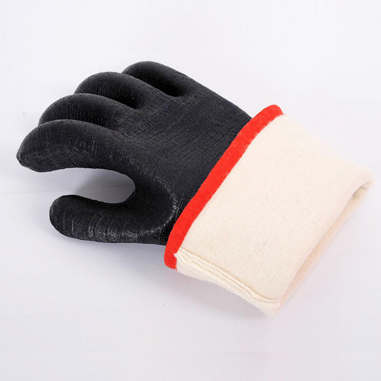 Long Heat Resistant Glove for Grill Waterproof Fireproof Oil Resistant Black Neoprene Thicken Gloves