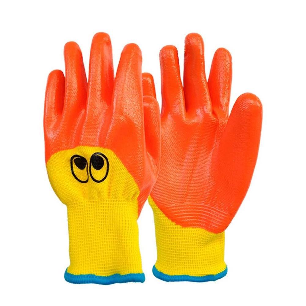 Multicolored Kids Rubber Coated Safety Work Gloves Child Protection Waterproof Nitrile Gardening Gloves