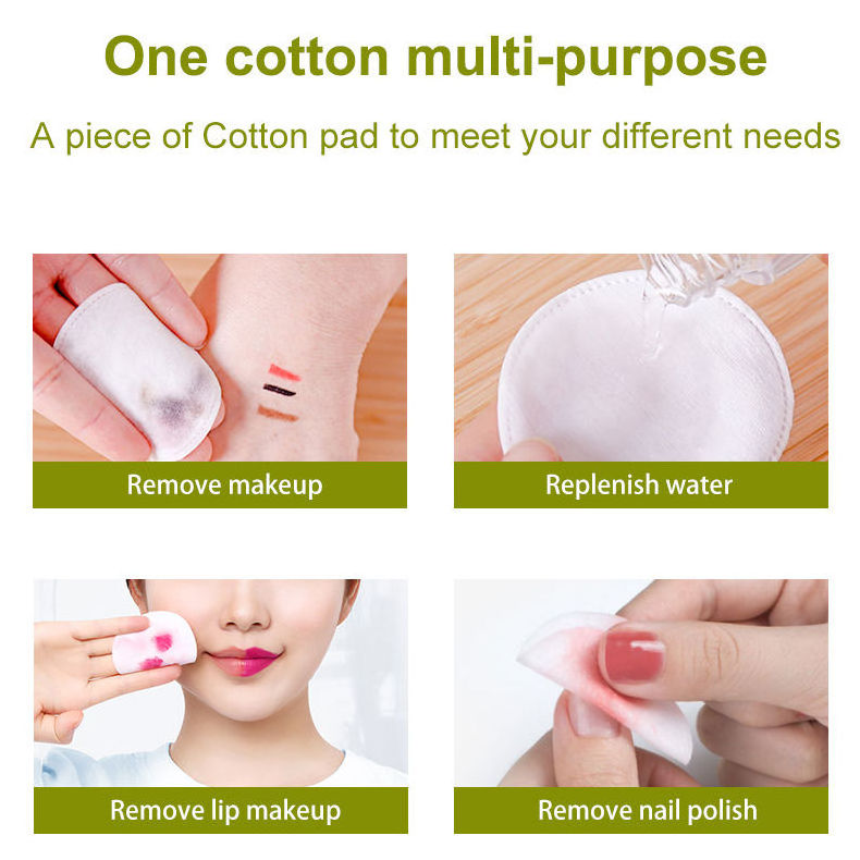 2023 facial make up remover pads round environmental friendly organic disposable facial 3 layer soft cotton pads