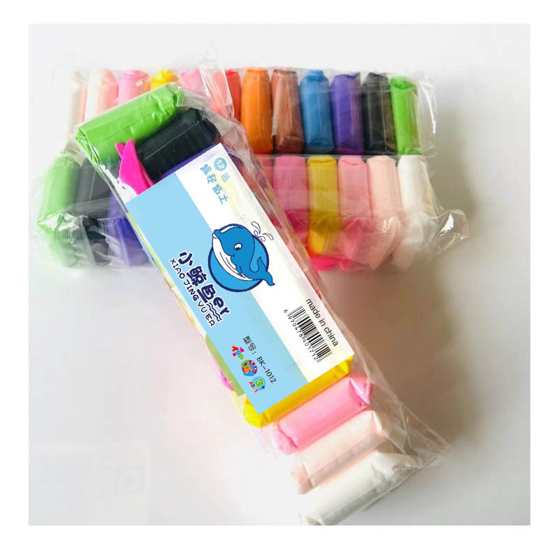 Ultra Super Light Weight Air Dry Play Dough Colored 12 Color Bag Space Clay Diy Soft Slime White