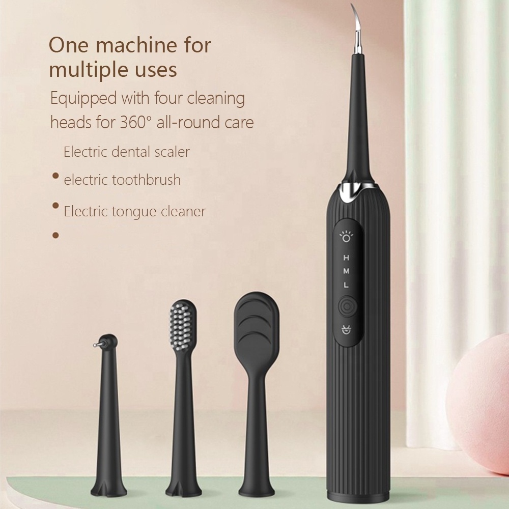 Custom Logo Electric Whitener Teeth Set Ultrasonic Vibration Intelligent Tooth Cleaner Remove Scaler Teeth Care Toothbrush