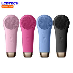 OEM/ODM New Private Label Electric Sonic Facial Cleansing Brush Waterproof Face Cleanser Silicone LED Facial Brush Beauty Tool