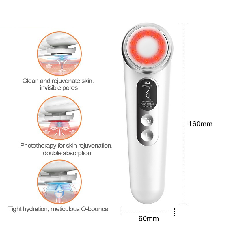 EMS Skin Facial Beauty Device New Cleaning Face Brush Galvanic Facial Thermal Function Face Beauty Massage