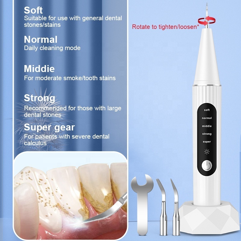 Upgrade 5 Modes Ultrasonic Visual Tooth Cleaner LED Light Teeth Whitening Scaler Tartar Remove Oral Care Teeth Cleaning Tools