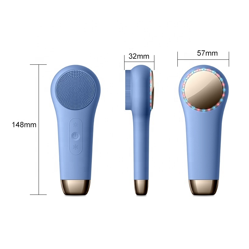 OEM/ODM New Private Label Electric Sonic Facial Cleansing Brush Waterproof Face Cleanser Silicone LED Facial Brush Beauty Tool