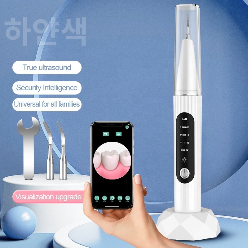 Upgrade 5 Modes Ultrasonic Visual Tooth Cleaner LED Light Teeth Whitening Scaler Tartar Remove Oral Care Teeth Cleaning Tools