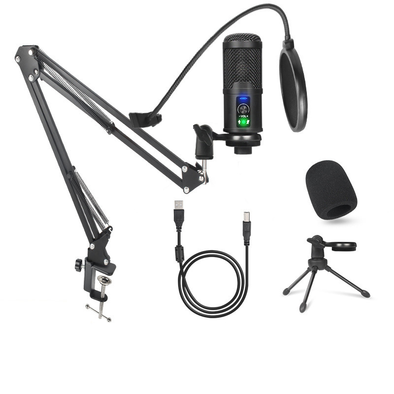 WSY Live Karaoke RGB Light Voice Recording USB Condenser Studio Gaming Microphone and Accessories sans fil professionnel