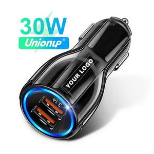 QC3.0 6A Mobile Phone Fast Car Charger for iPhone Samsung Tablet 30W Dual USB Car Charger