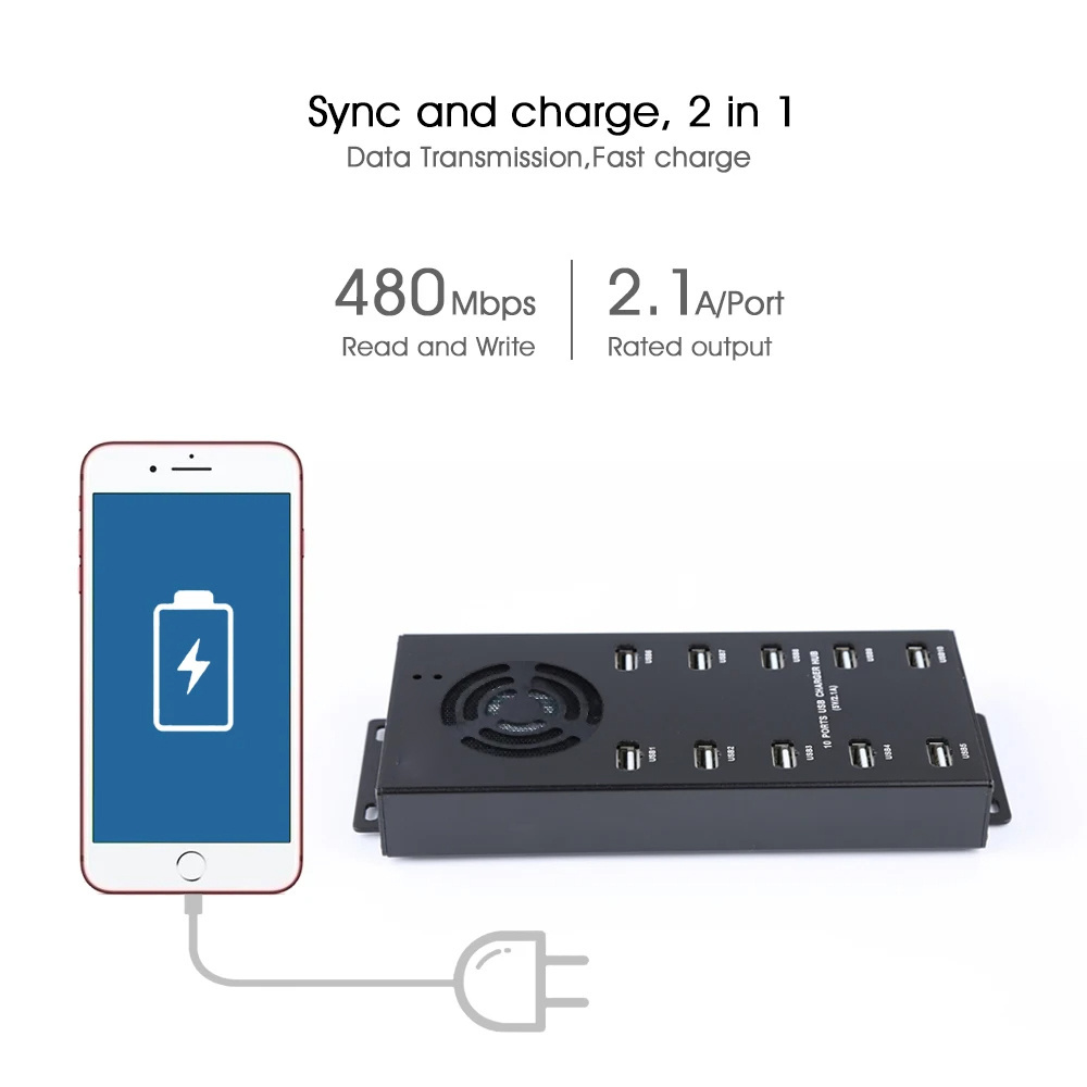 SY965 A-400 10 ports usb hub powered for refurbished phone charging station fast charging usb 2.0 hub