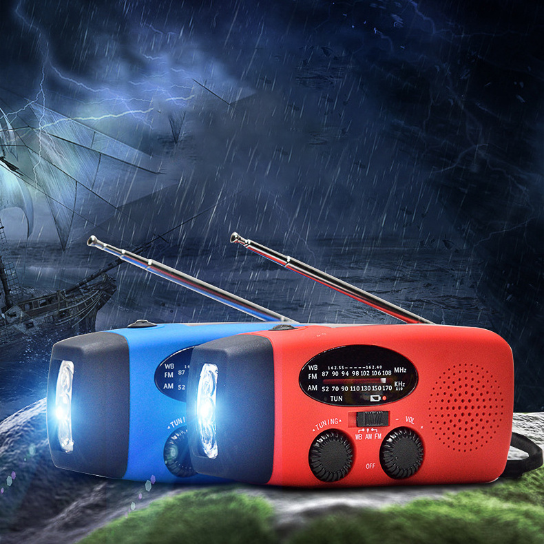 SY201 Emergency Radio Hand Crank Solar Charge Am Fm Radio with Light Rechargeable Battery Hand Crank Light With Radio