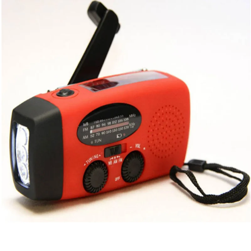 SY38 Solar crank dynamo radio with USB / TF card MP3 player & flashlight 2000mah power bank