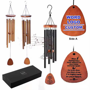 LCC838 Customized Aluminum Compassion memorial Wind Chimes outdoor Mom Gift Wood Commemorative Wind Chime Lost Family Member