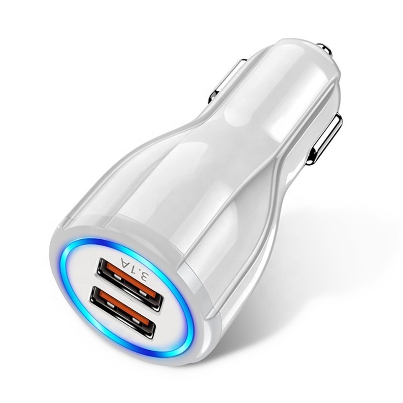 QC3.0 6A Mobile Phone Fast Car Charger for iPhone Samsung Tablet 30W Dual USB Car Charger