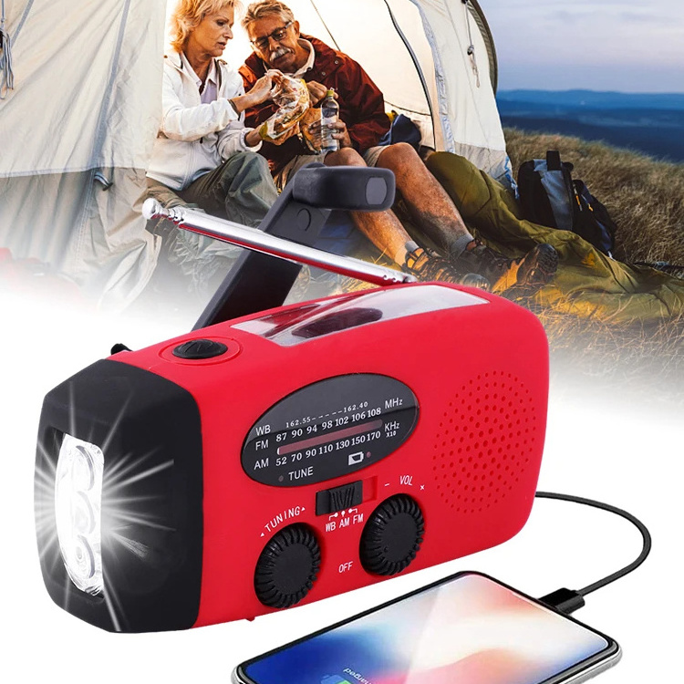 SY38 Solar crank dynamo radio with USB / TF card MP3 player & flashlight 2000mah power bank