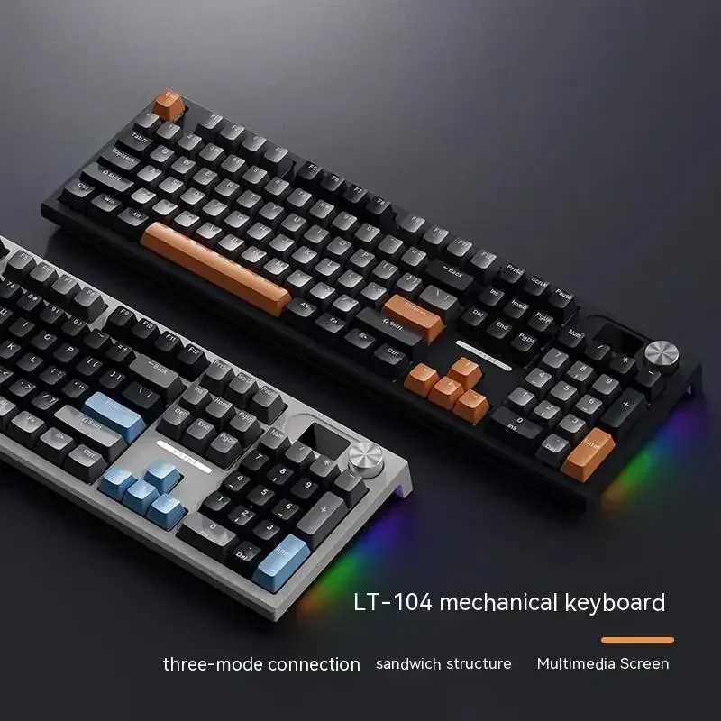 YS87 Factory OEM LT104 Mechanical Keyboard Magnetic Attraction Switch Multifunctional Knob FPS Gaming Magnetic Keyboard