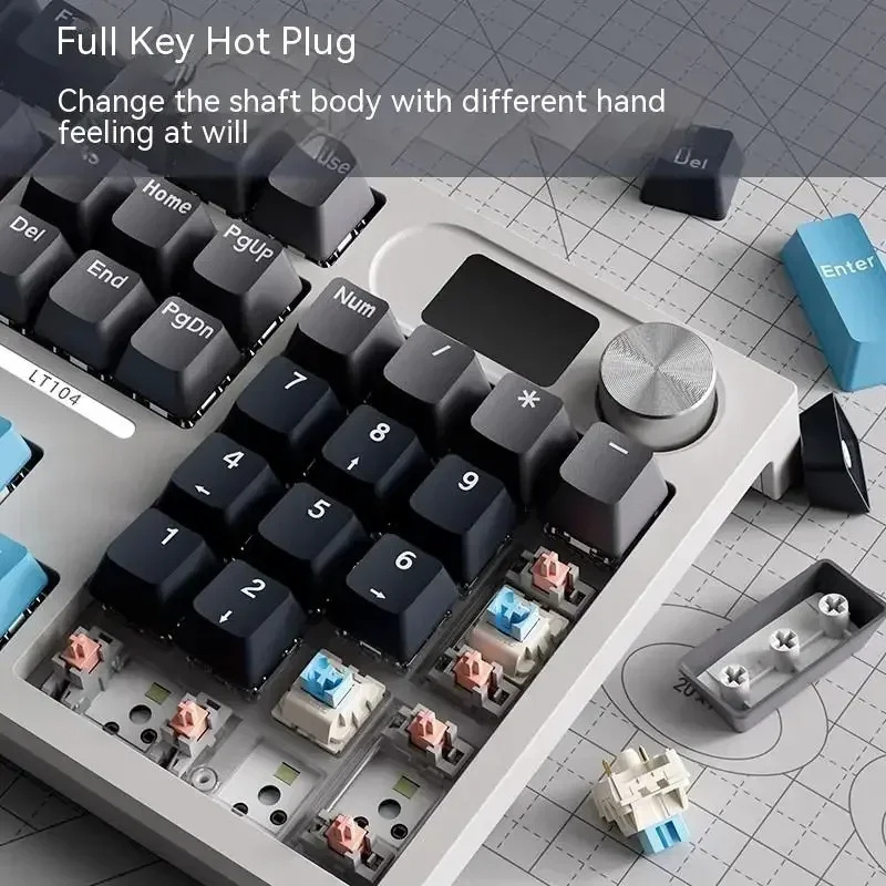 YS87 Factory OEM LT104 Mechanical Keyboard Magnetic Attraction Switch Multifunctional Knob FPS Gaming Magnetic Keyboard