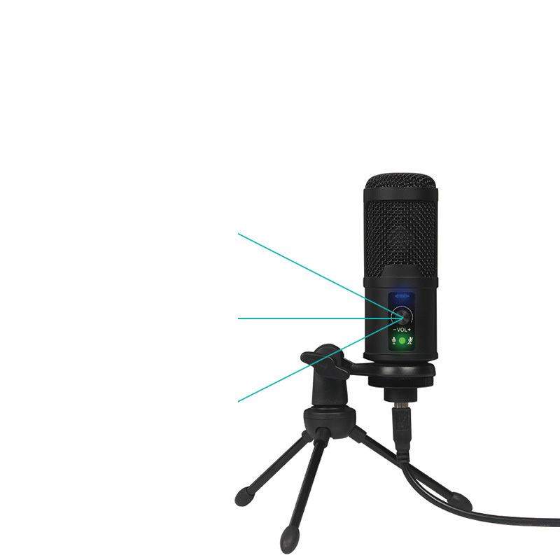 WSY Live Karaoke RGB Light Voice Recording USB Condenser Studio Gaming Microphone and Accessories sans fil professionnel