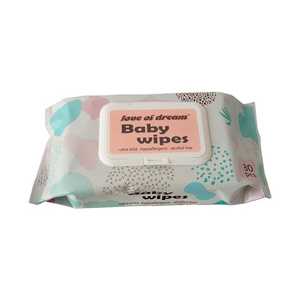 Free Samples 80 Pcs Alcohol Free Baby Wipe Malaysia Spunlace Non Woven Fabric Manufacturer Wet Wipe