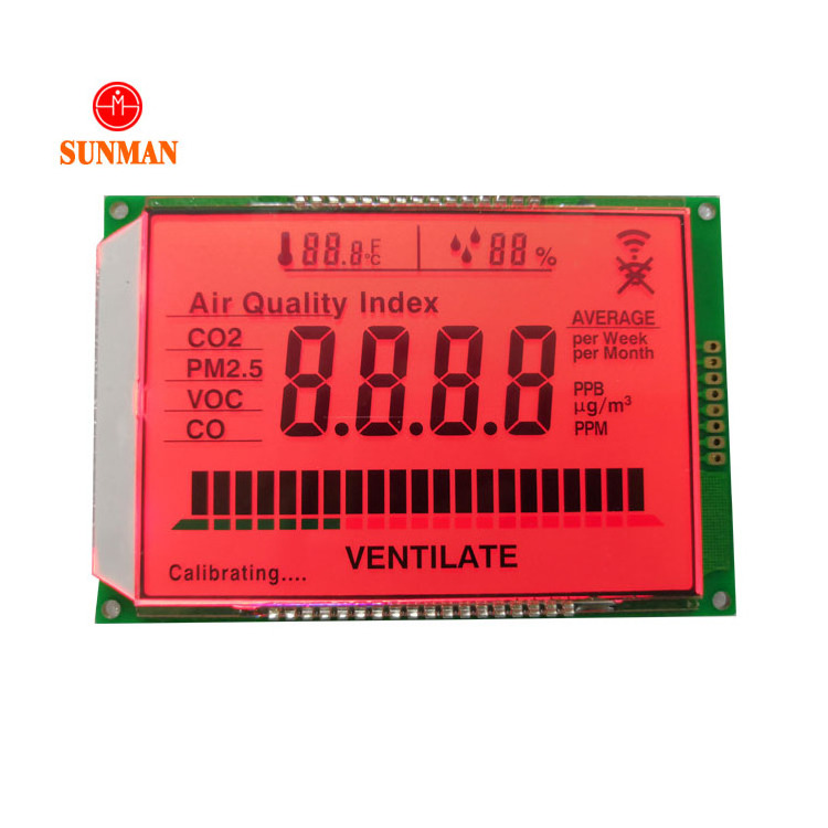 custom I2C  lcd display pin  type 7 Segment Lcd display digit HTN lcd display for heating  thermostat