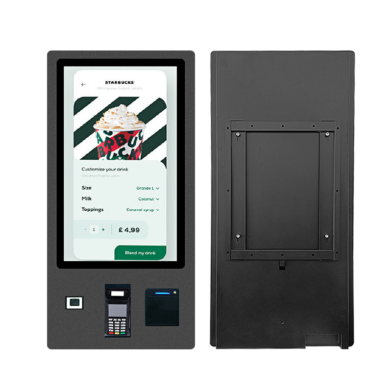 24 32 Inch Wall Mounted Vending Machine Automatic Payment Machine Touch Screen Self Ordering Kiosk for MC KFC Pizza Shop