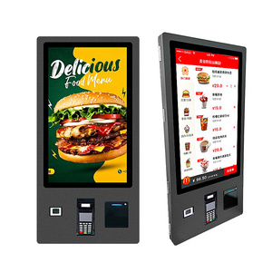 24 32 Inch Wall Mounted Vending Machine Automatic Payment Machine Touch Screen Self Ordering Kiosk for MC KFC Pizza Shop