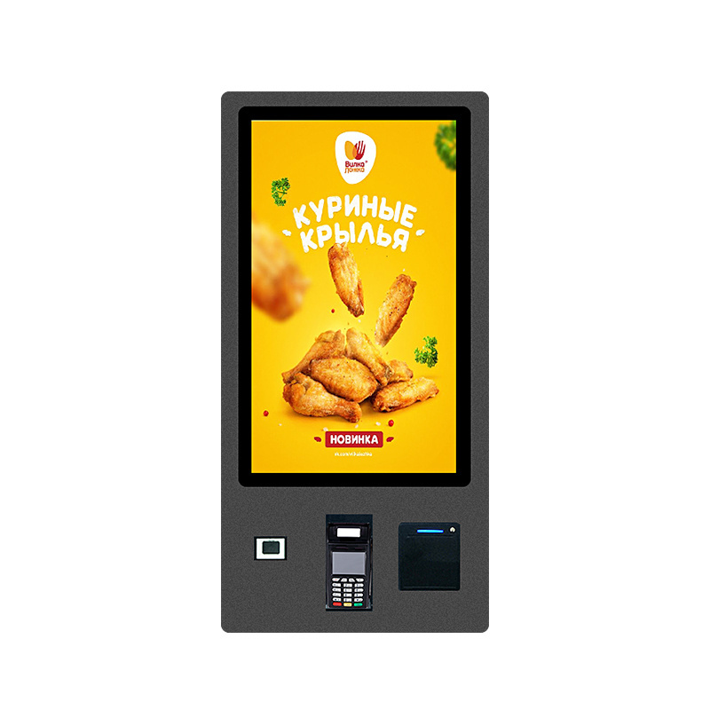 24 32 Inch Wall Mounted Vending Machine Automatic Payment Machine Touch Screen Self Ordering Kiosk for MC KFC Pizza Shop