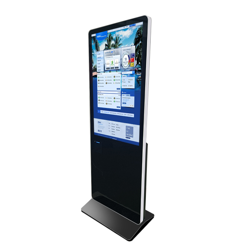 Touch screen with printer floor standing ordering kiosk totem