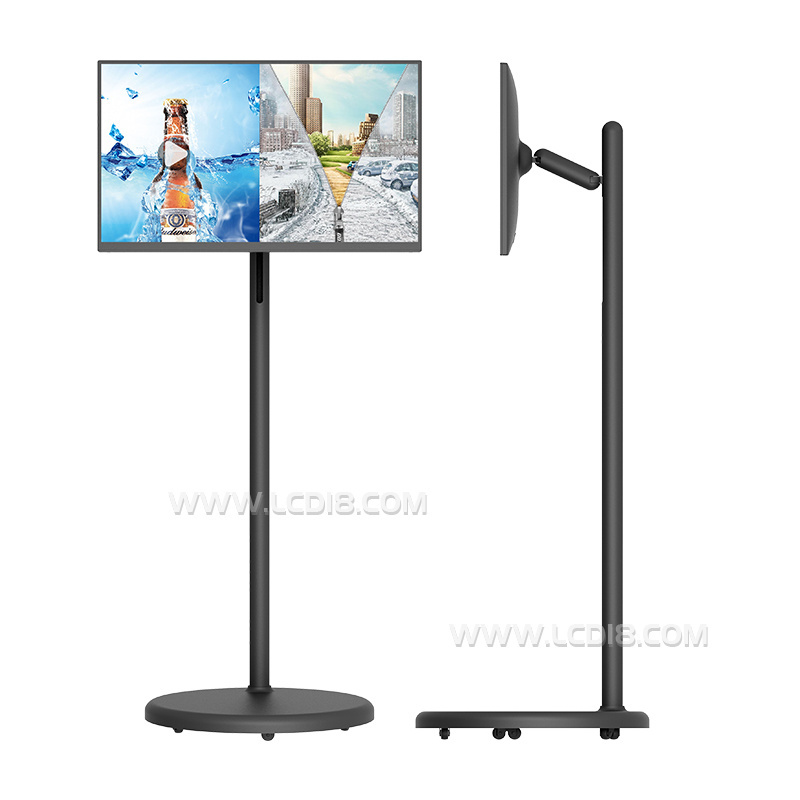 21.5 23.8 27 32 inch  Movable  HD Touch Screen display monitor rechargeable  SYNC ADS content LCD smart TV