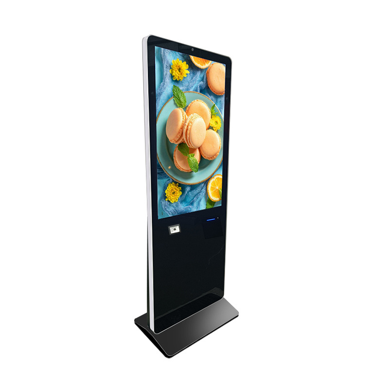 Touch screen with printer floor standing ordering kiosk totem