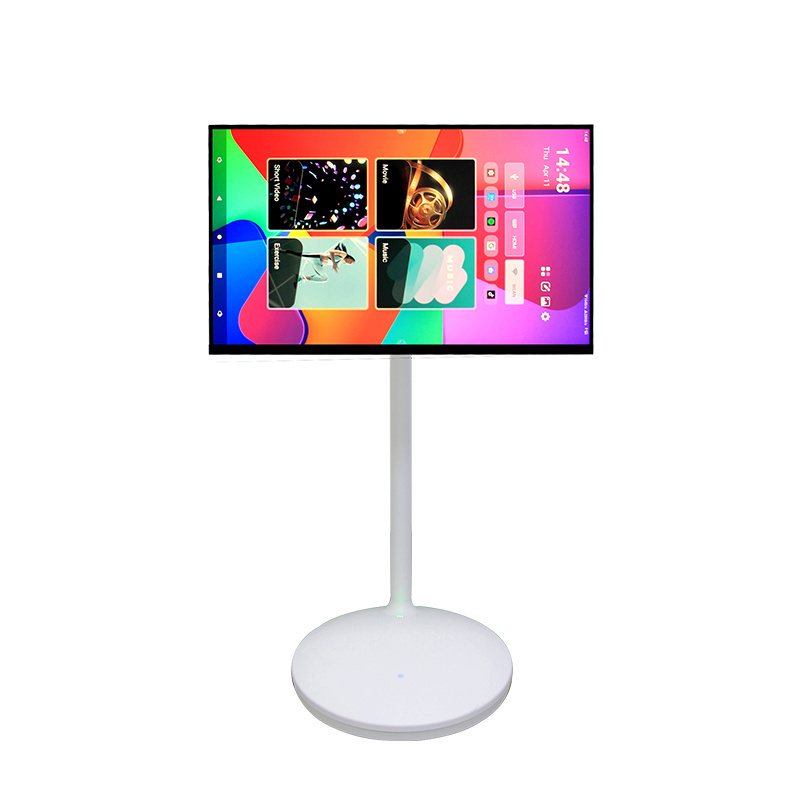 21.5 23.8 27 32 inch  Movable  HD Touch Screen display monitor rechargeable  SYNC ADS content LCD smart TV