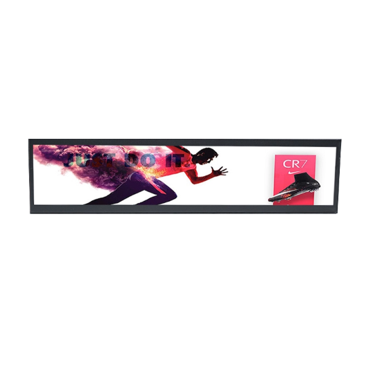 Ultra wide shelf edge digital lcd display 28 inch 42 inch 100% original brand panel bus line screen  for bus stop