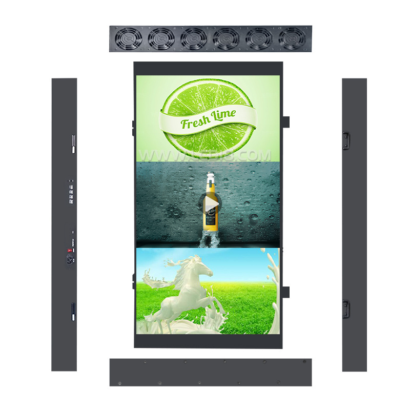 wall mount 43 inch hight brightness 2500nit outdoor advertising embedded screen with android system