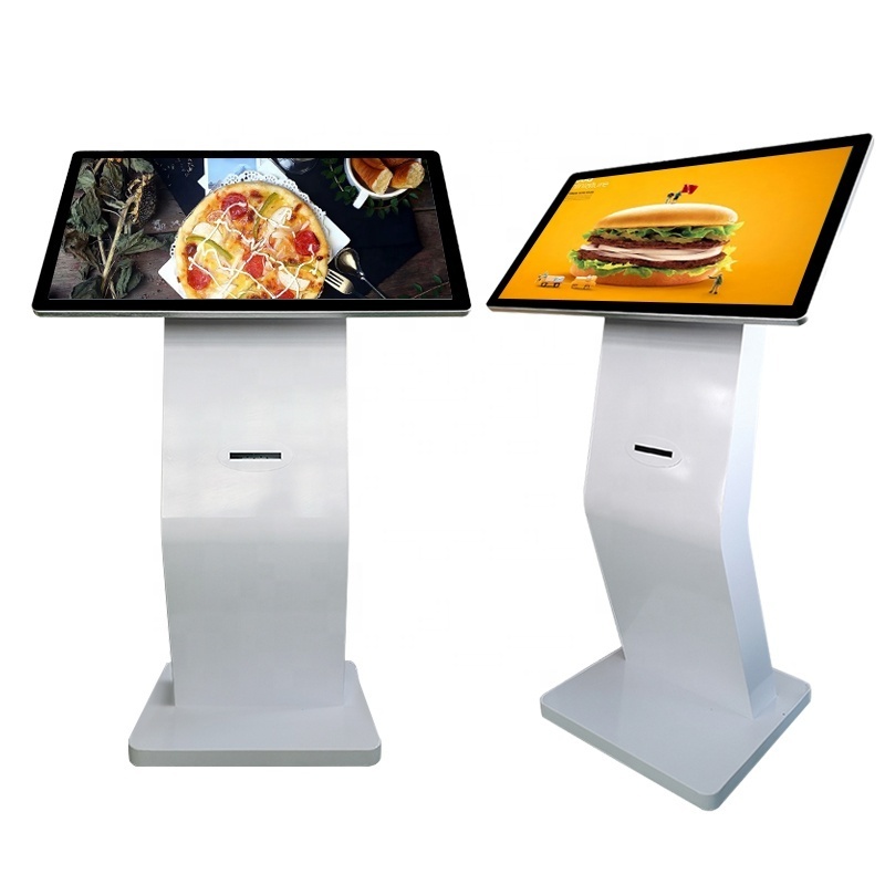 21.5 32 inch Floor Standing Digital Podium Interactive Queue Management System Self Service Ticket Kiosk