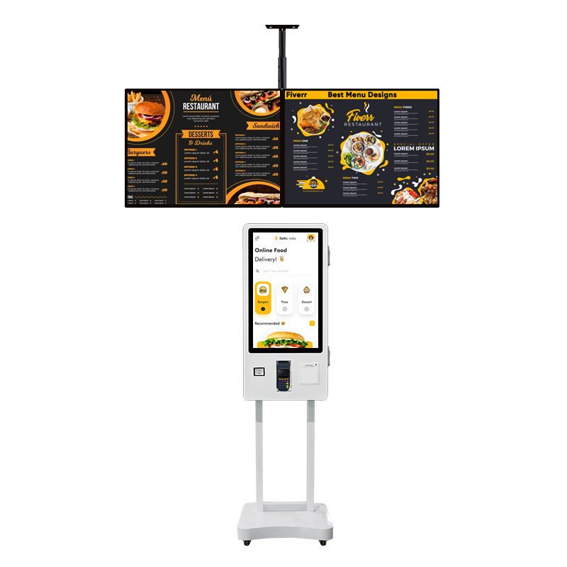 Restaurant Wall LCD Menu Board Ceiling Mount 32