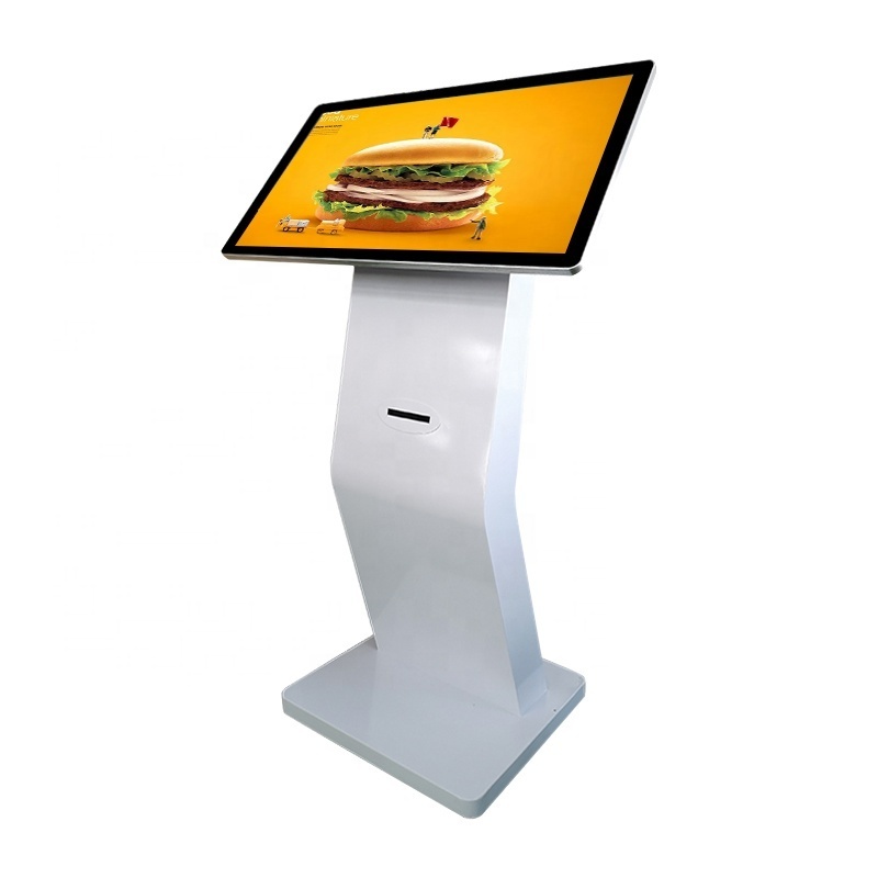 21.5 32 inch Floor Standing Digital Podium Interactive Queue Management System Self Service Ticket Kiosk