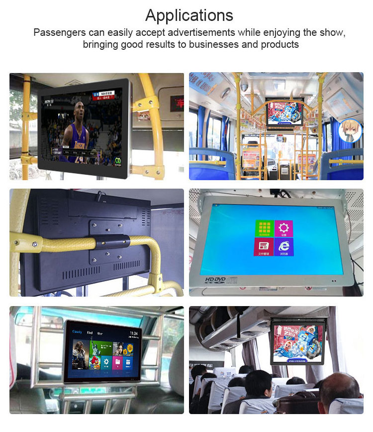 10.1 inch Android 3G/4G/wifi GPS Taxi advertising screen car digital signage seat back bus tv screen