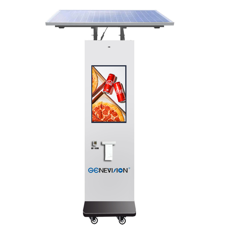 27 ' Outdoor Self Serviced POS Kiosk Solar Panel Digital Menu Vending Machine Self Payment Machine Self Ordering Payment Kiosk