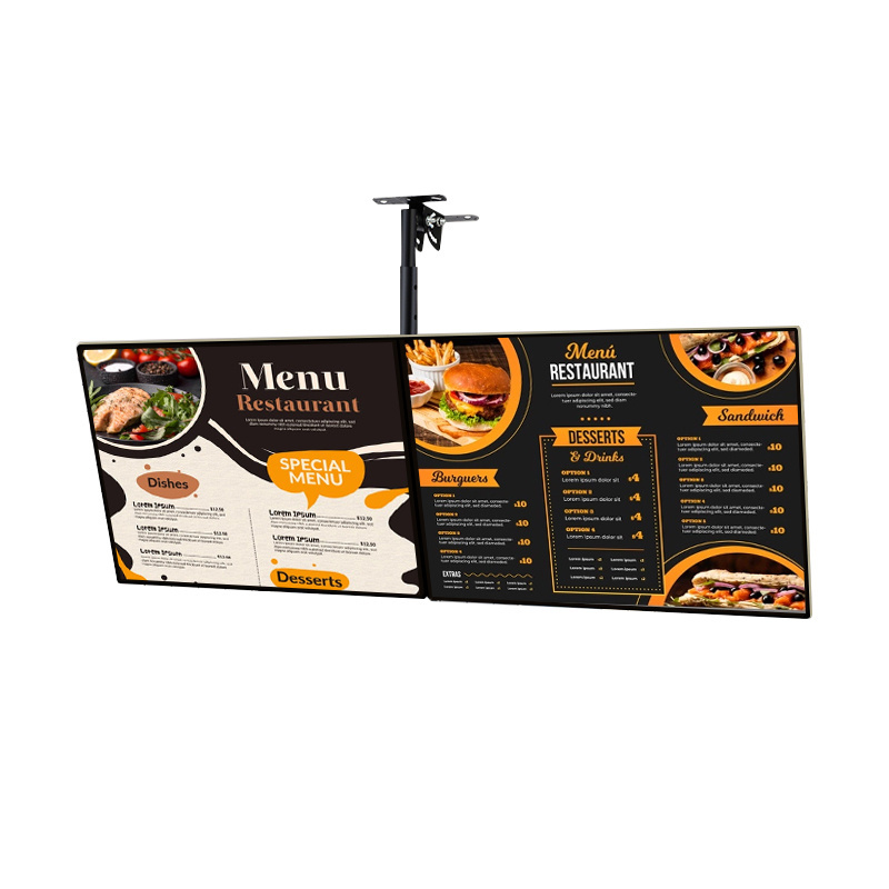 Restaurant Wall LCD Menu Board Ceiling Mount 32