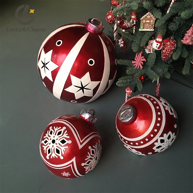 Good Quality Commercial Supplies Decoration Ornaments Resin Christmas Ball With LED Light decoracion de navidad