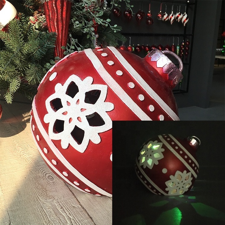 Good Quality Commercial Supplies Decoration Ornaments Resin Christmas Ball With LED Light decoracion de navidad