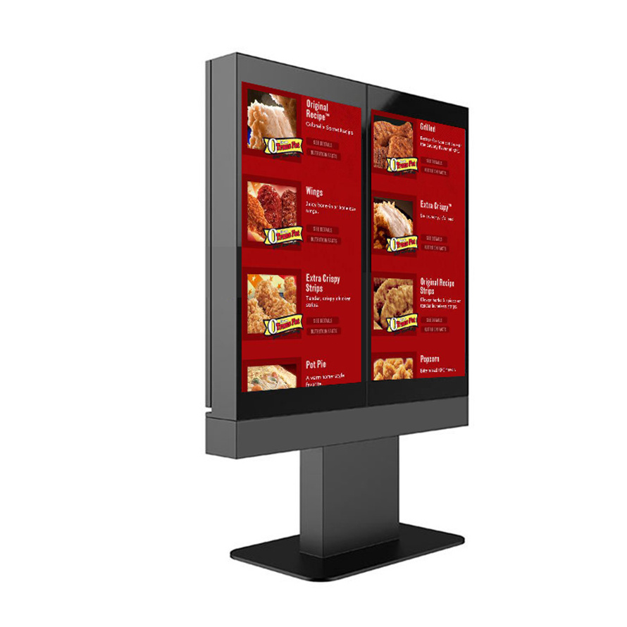 Outdoor Single double Triple 55 Inch LCD screen Drive thru Menu Boards Outdoor Waterproof Advertising digital signage kiosk