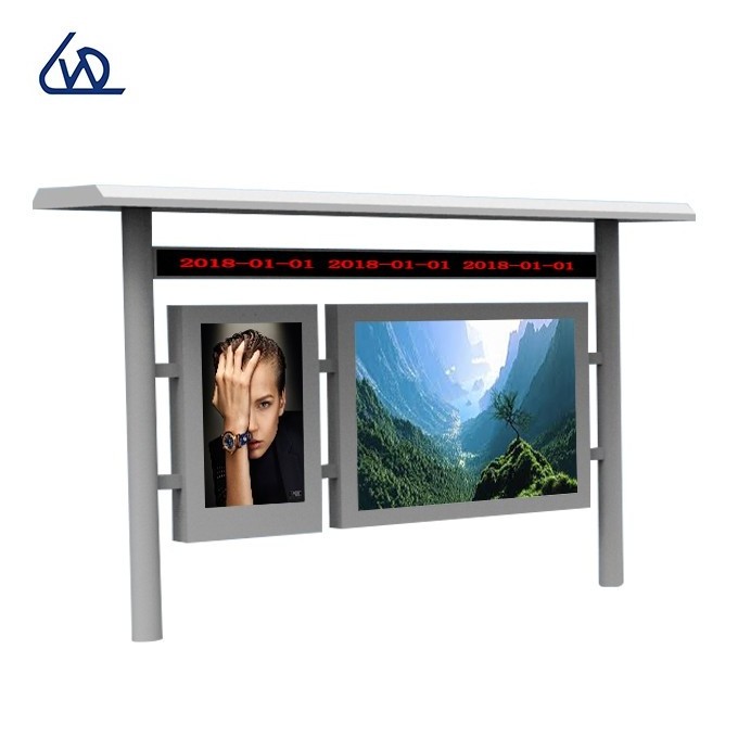 86 inch high quality Street Advertising LCD screen display Used Bus Shelter Solar Bus Station Bus Stop for Sale