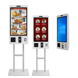 Mcdonalds KFC Wifi 32 Inch Wall Mountable Self Ordering Machine Automatic Ticket Machine with POS and Ticket Printer