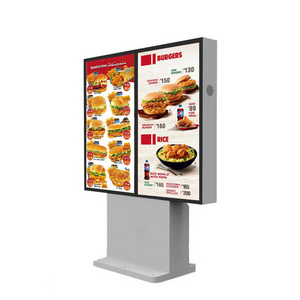 Outdoor Single double Triple 55 Inch LCD screen Drive thru Menu Boards Outdoor Waterproof Advertising digital signage kiosk