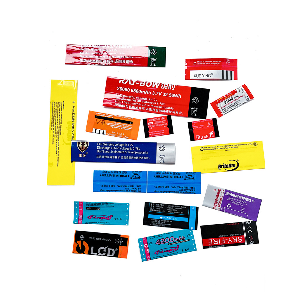 Custom Printed Private Printable Oem 18650 Battery Wrap Pvc Heat Shrink Label